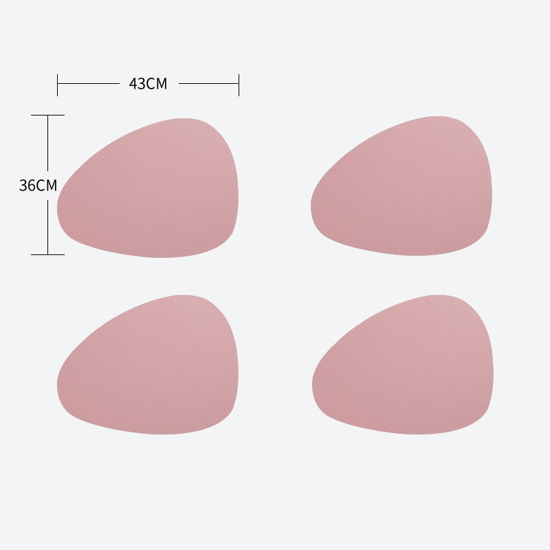 4 Pieces Leather Placemats Waterproof And Oil Proof Heat Insulation Pad Table Mat