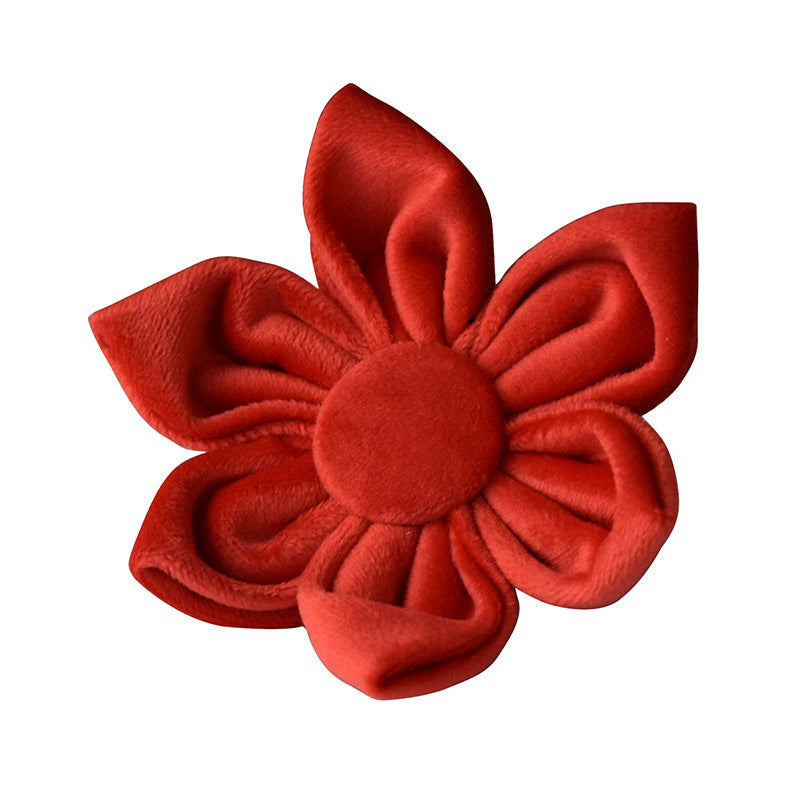 Red Velvet Double Layer Microfiber Dog Collar Pet Supplies