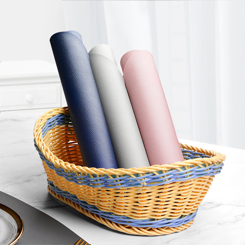 4 Pieces Leather Placemats Waterproof And Oil Proof Heat Insulation Pad Table Mat