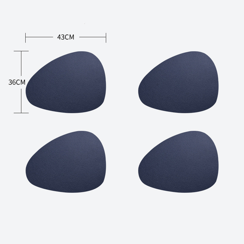 4 Pieces Leather Placemats Waterproof And Oil Proof Heat Insulation Pad Table Mat