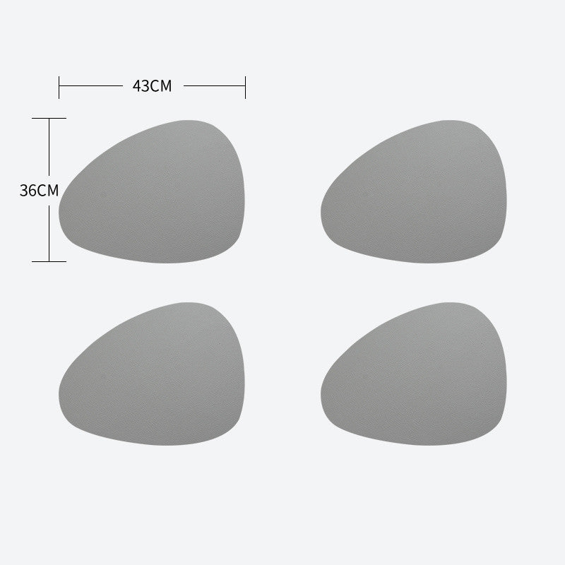 4 Pieces Leather Placemats Waterproof And Oil Proof Heat Insulation Pad Table Mat