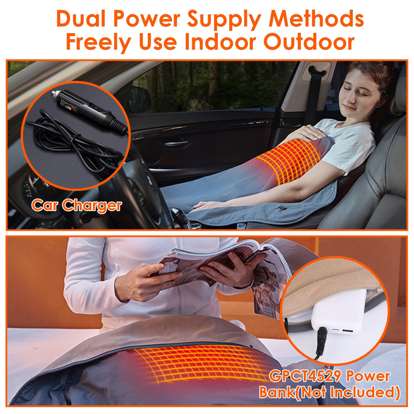 1Pc 53.5x37.8in Electric Heated Throw Full Body Heated Shawl Indoor Outdoor Heated Blanket With 3 Heating Levels 2Hrs Auto Off Machine Washable Waterproof