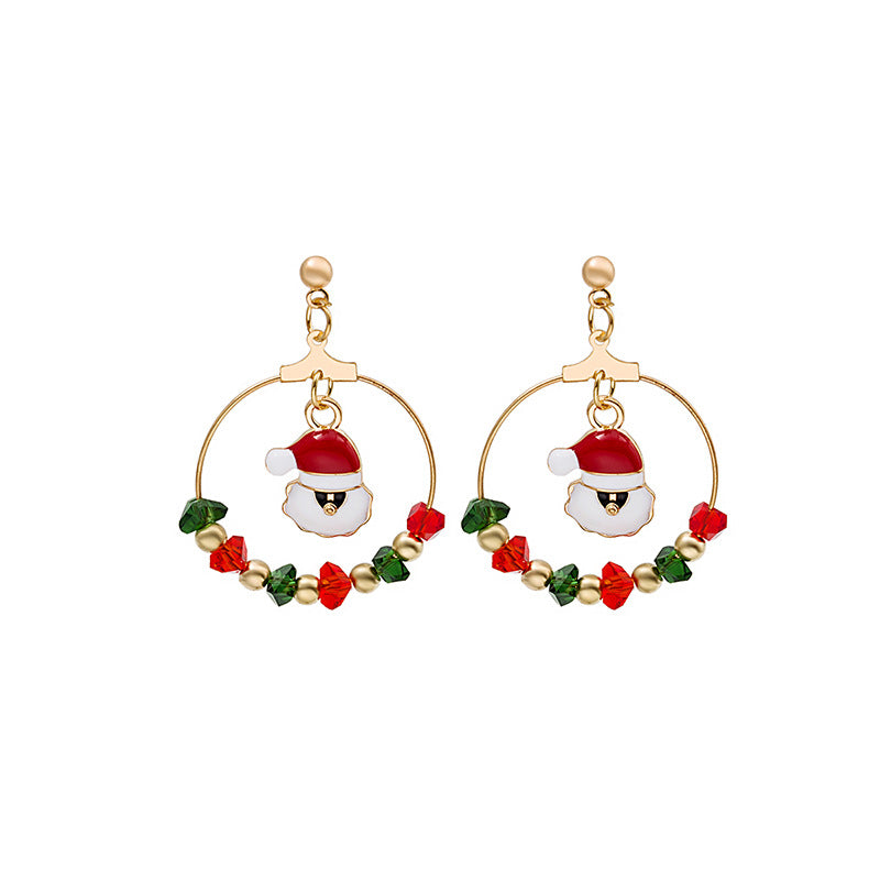 Cartoon Christmas Series Earrings Santa Gifts