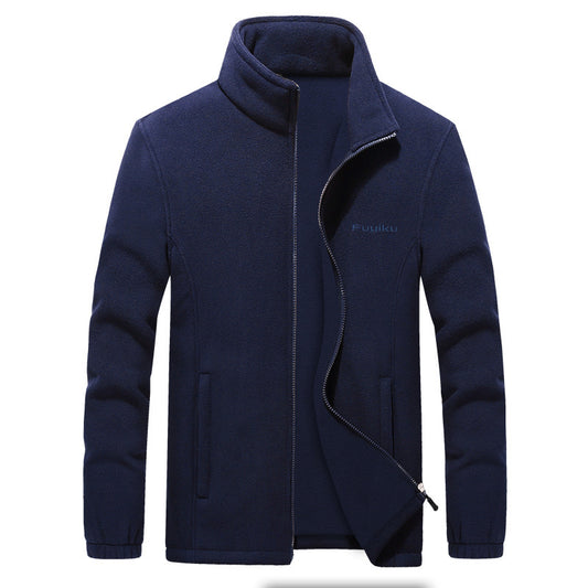 Men's Jacket Men's Fall Winter Casual Fleece Jacket Men